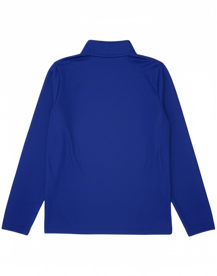 ADIDAS Boys Aeroready Zip Neck Pullover Tracksuit Top 9-10 Years Blue