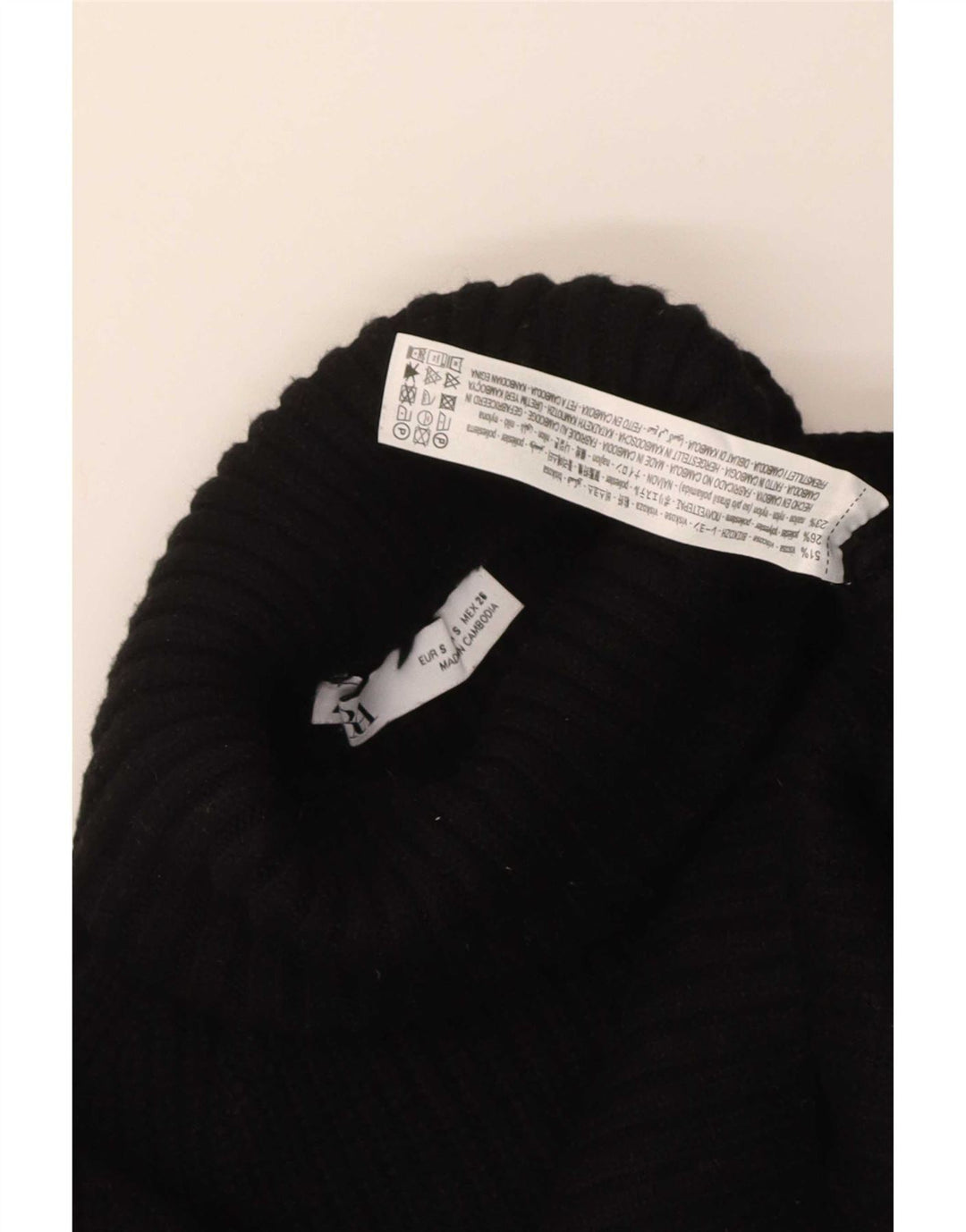 Maglione corto girocollo oversize da donna Zara UK 10 piccolo nero