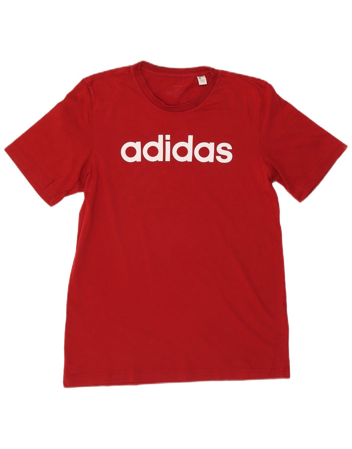 T-shirt grafica da uomo Adidas Top in cotone rosso medio