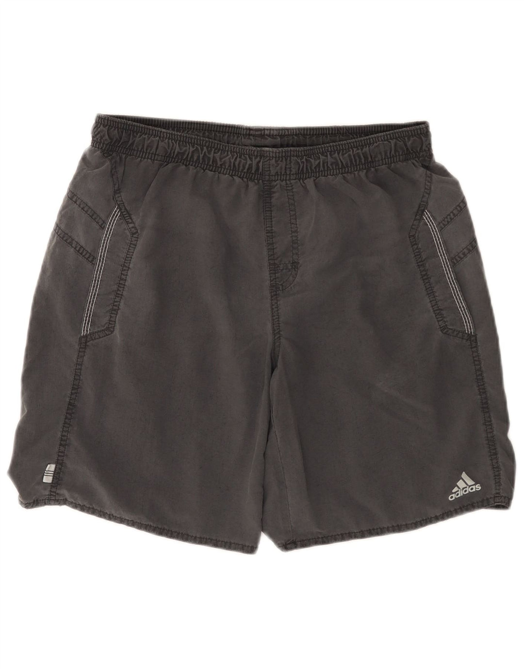 Pantaloncini da bagno da uomo Adidas in nylon grigio medio