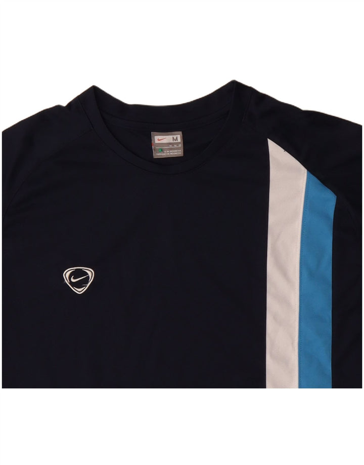 T-shirt da uomo NIKE Top medio in poliestere color block blu navy