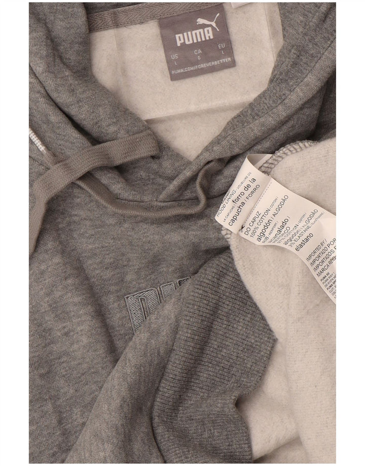 Felpa con cappuccio grafica da uomo PUMA grande in cotone grigio