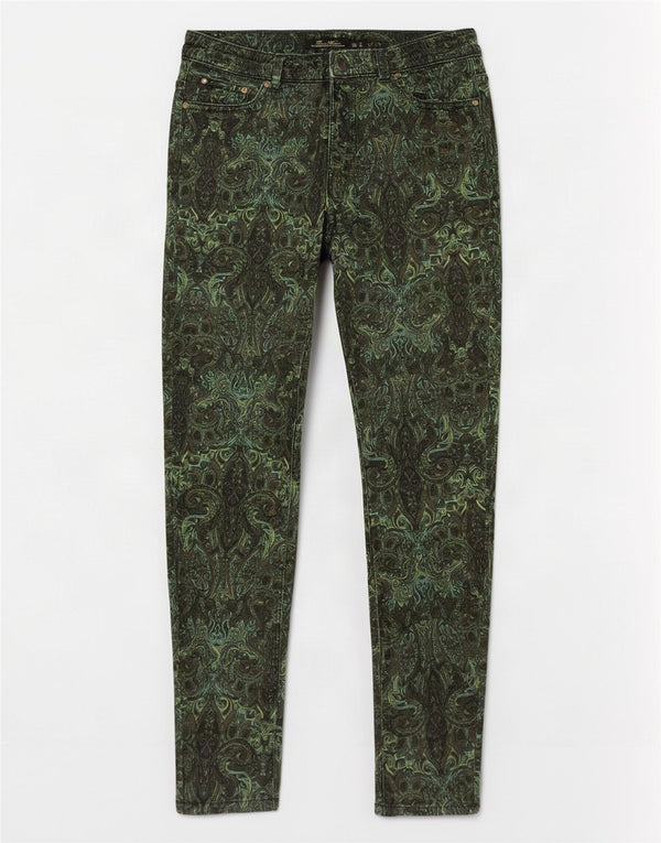 Pantaloni casual skinny da donna Zara EU 36 XS W26 L28 Verde Paisley