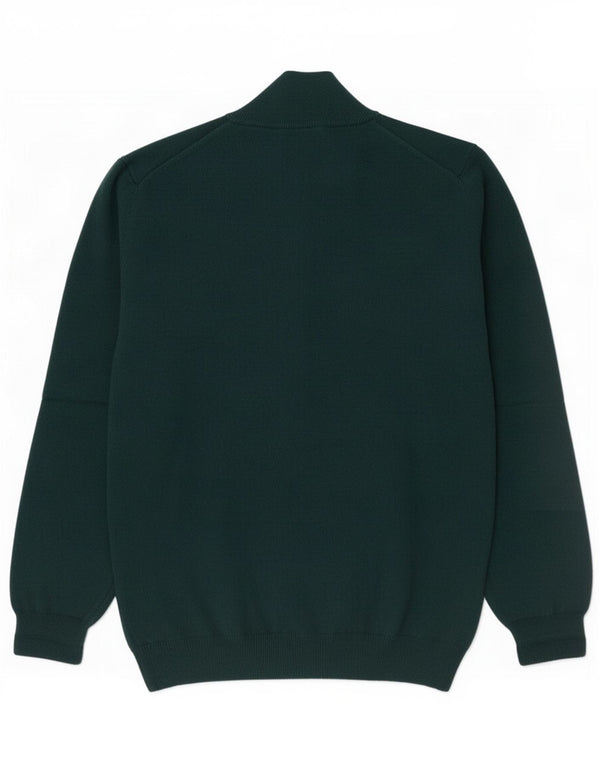Gant Maglione da uomo con zip e collo grande in lana d'agnello verde