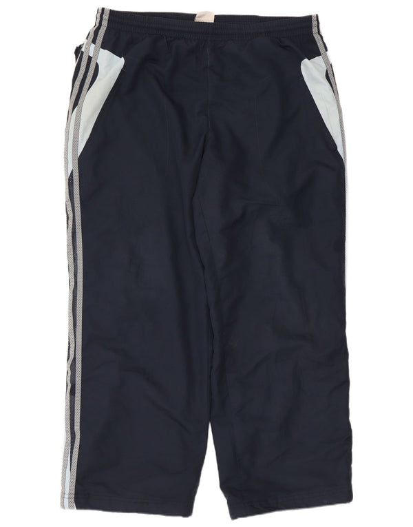 Adidas Mens Tracksuit Trousers Large Navy Blue Colourblock Polyester