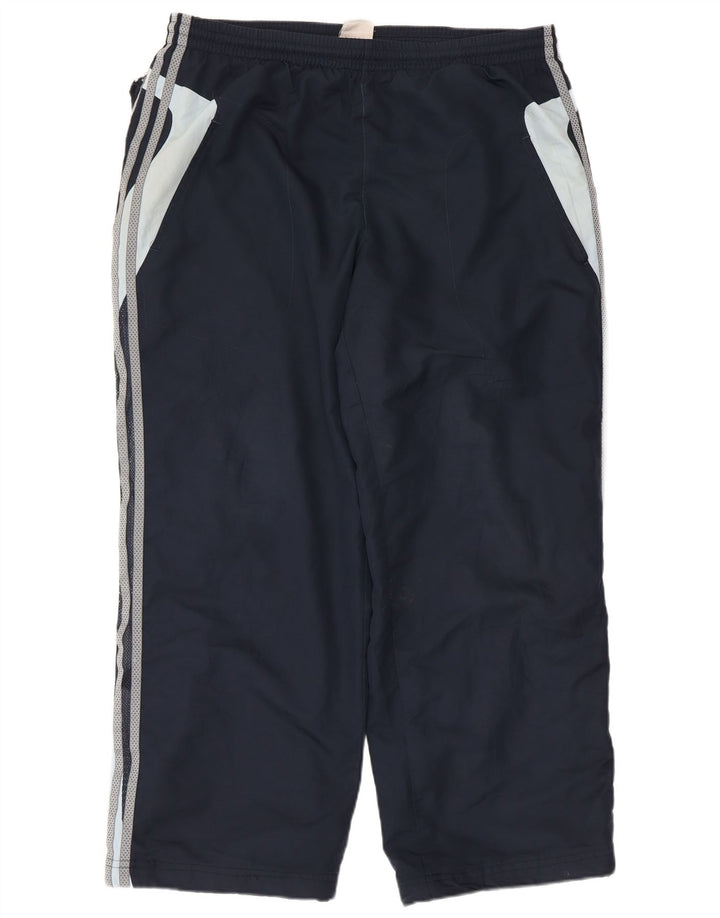 Pantaloni da tuta da uomo Adidas Large in poliestere color block blu navy