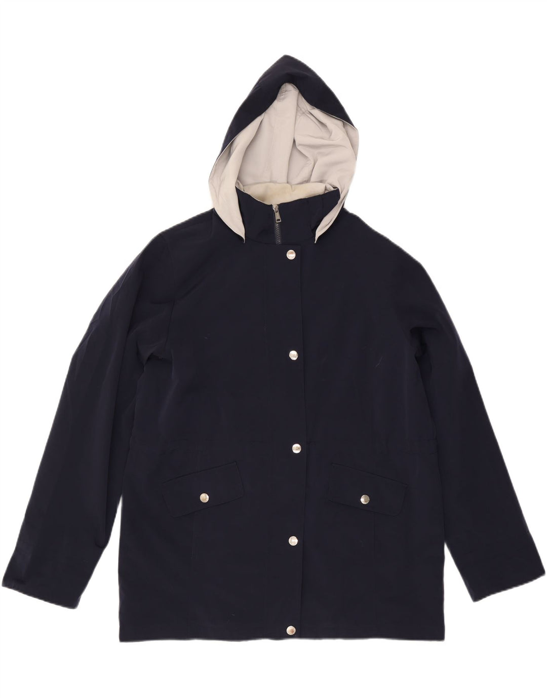 NAUTICA Giacca a vento oversize con cappuccio da donna UK 16 Large Blu Navy