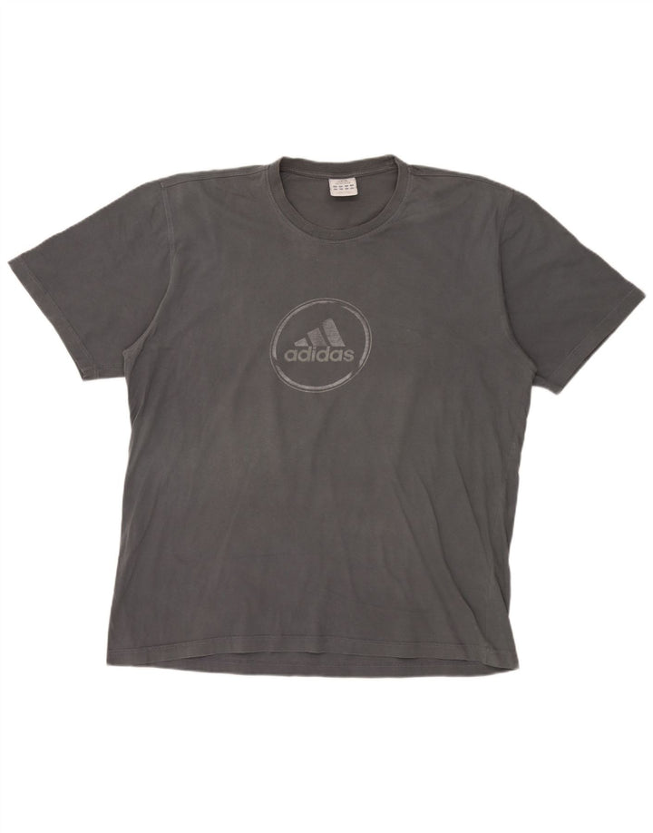 T-shirt grafica da uomo Adidas Top XL in cotone grigio