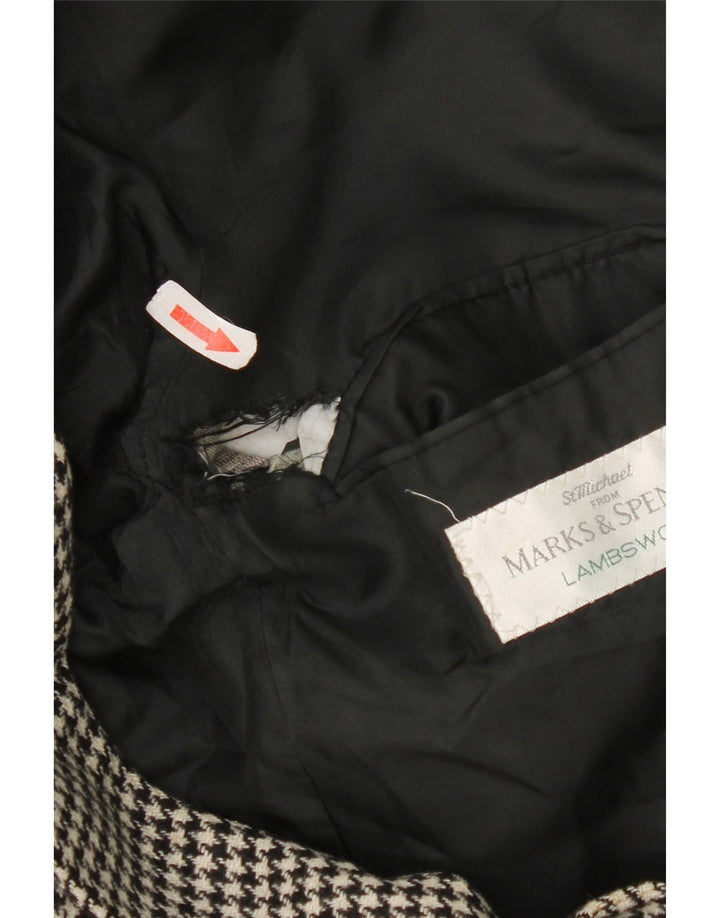 Giacca blazer lunga da uomo Marks & Spencer UK 40 media pied de poule nera