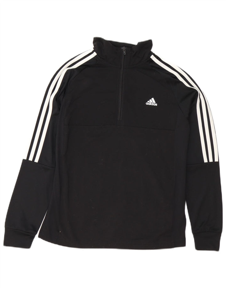 Top della tuta da ginnastica Adidas Aeroready Zip Neck Pullover da ragazzo 13-14 anni Nera