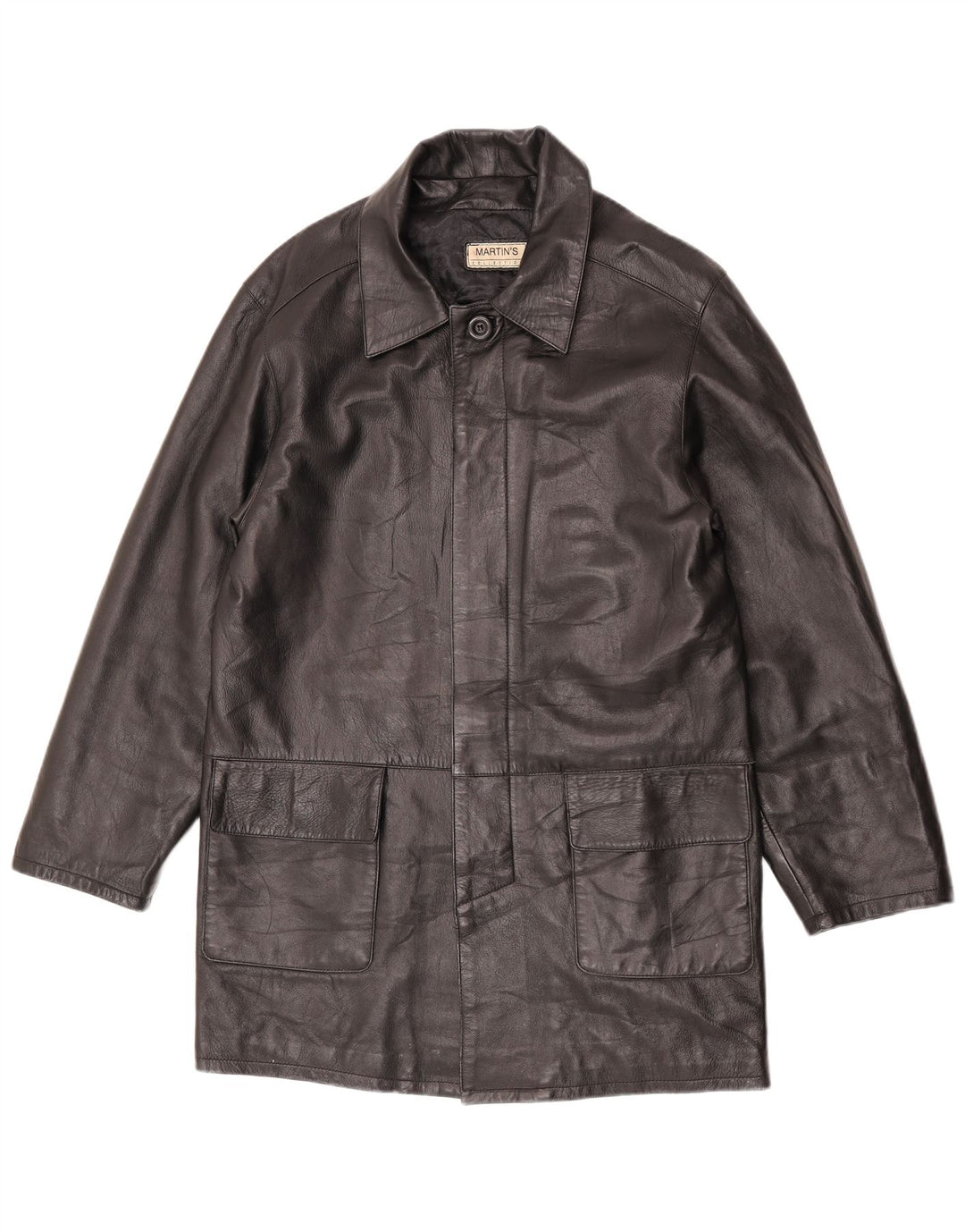 Cappotto in pelle da uomo Martin's IT 48 Medio in pelle nera