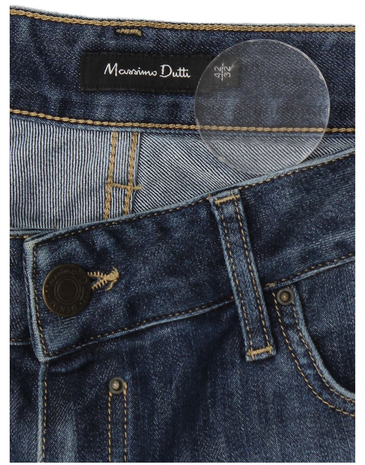 Jeans dritti da donna Massimo Dutti EU 42 Large W32 L34 Blu navy