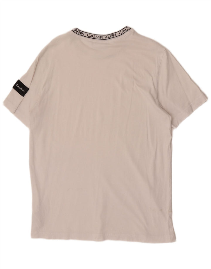 T-shirt grafica da uomo Calvin Klein Top in cotone bianco medio