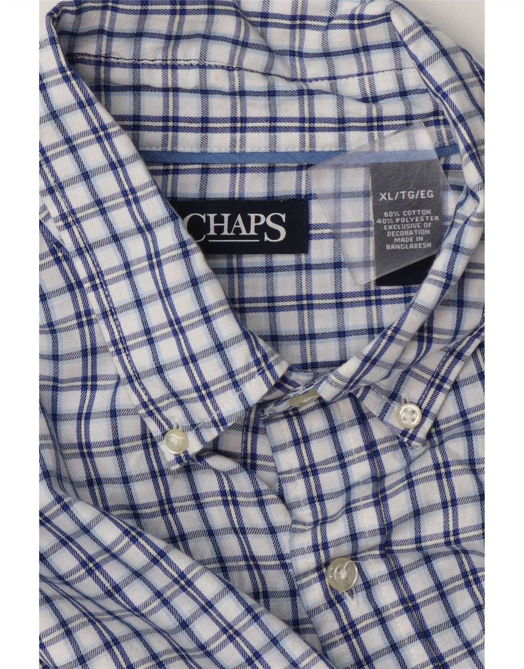 Chaps Camicia da uomo in flanella XL in cotone a quadri blu