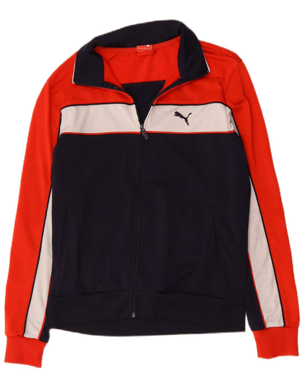 Giacca da tuta da uomo Puma Medium in poliestere color block blu navy