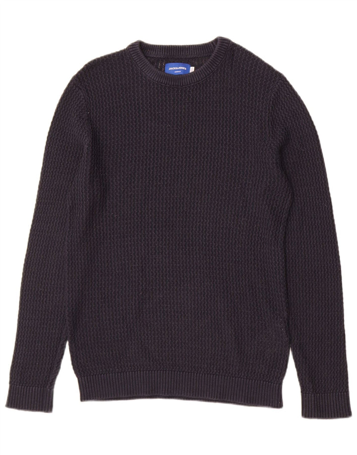 Maglione maglione girocollo da uomo Jack & Jones medio acrilico blu navy