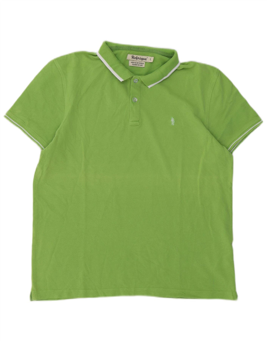 Polo Uomo Refrigiwear Large Verde Cotone