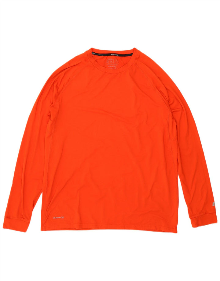 Russell Athletic Maglia Dri-Power da uomo a maniche lunghe grande in poliestere arancione