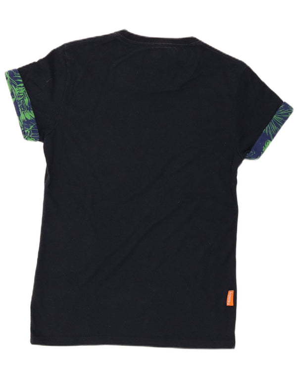 T-shirt da uomo Superdry Top Small in cotone blu navy
