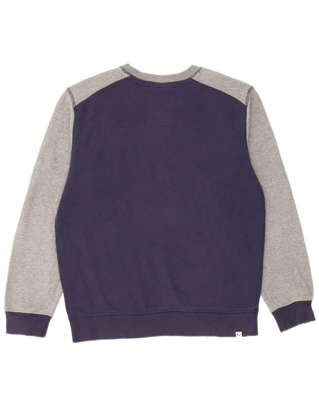 Felpa grafica da uomo Puma, maglione medio, blu navy, cotone color block