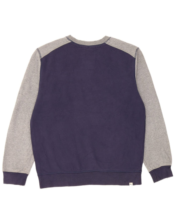 Felpa grafica da uomo Puma, maglione medio, blu navy, cotone color block