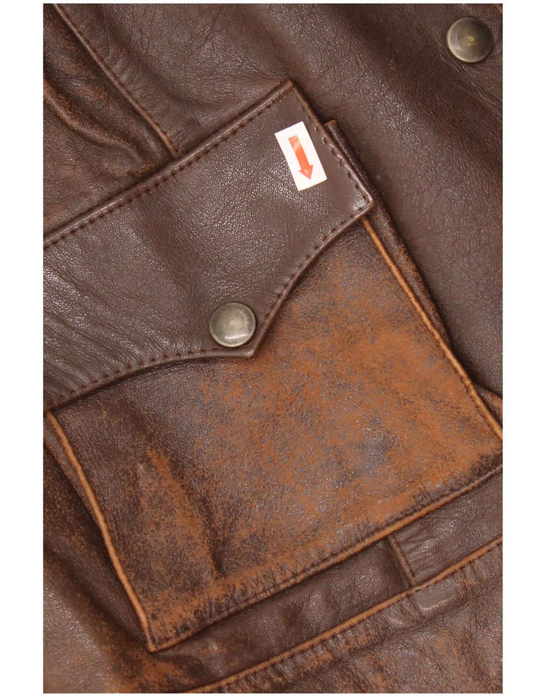 Giacca in pelle corta da donna vintage UK 10 piccola marrone