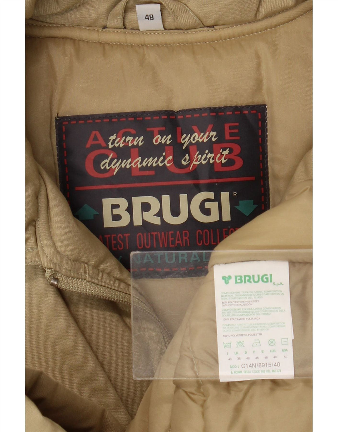 Piumino Uomo Brugi IT 48 Beige Medio Poliestere