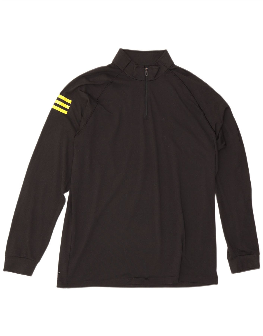Top della tuta da ginnastica Adidas Climalite con zip e collo da uomo, colore nero medio