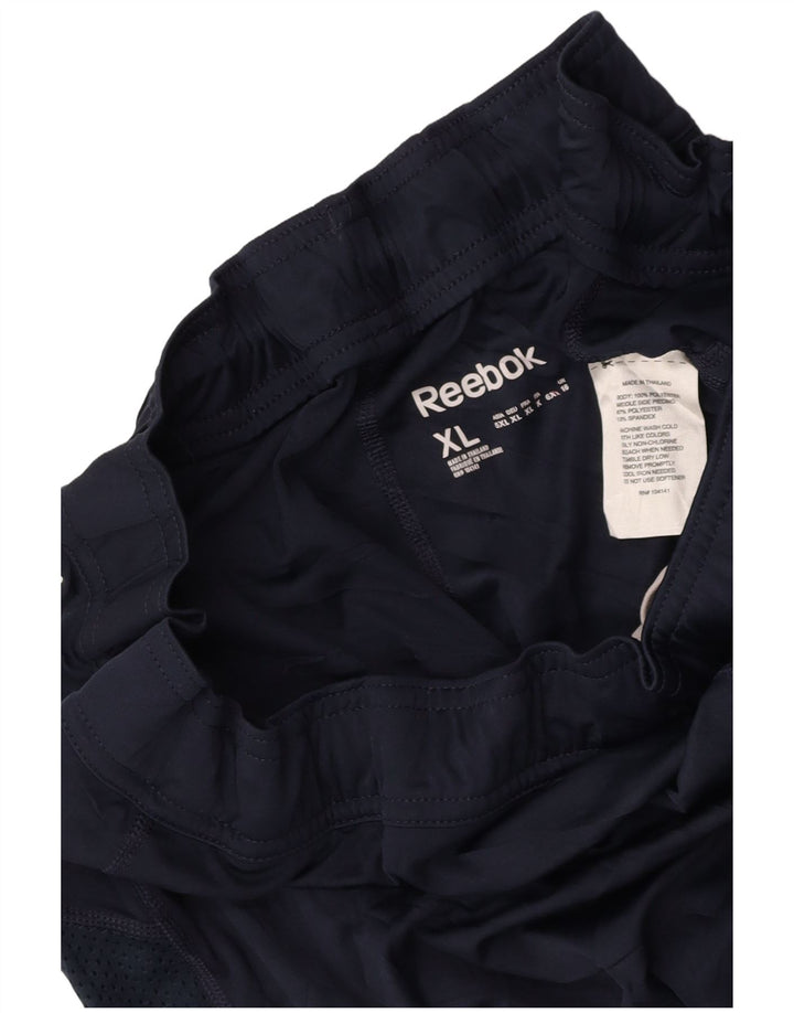 Pantaloncini sportivi REEBOK da donna UK 16 Large Blu Navy Colourblock Poliestere