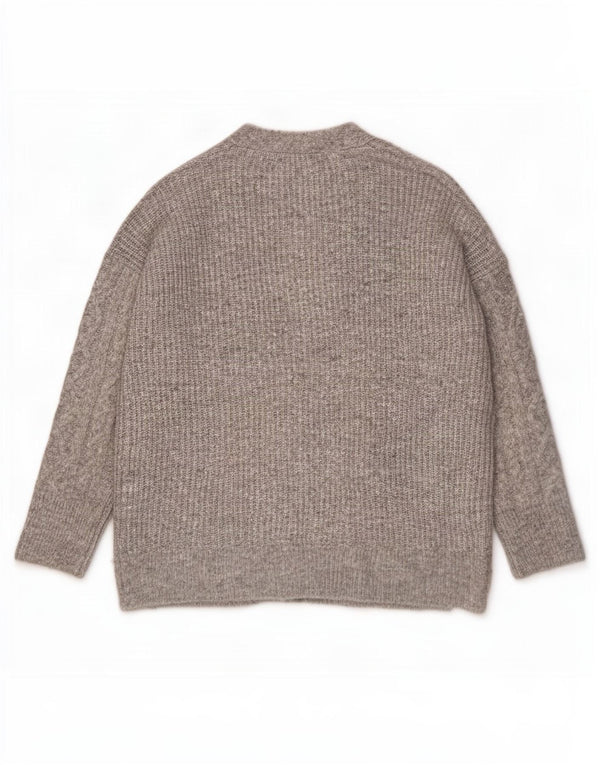 Maglione cardigan oversize da donna Abercrombie & Fitch UK 16 grande grigio