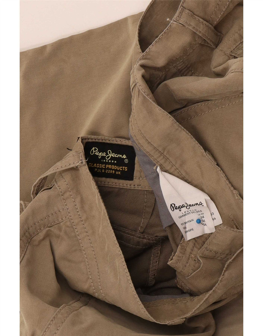 PEPE Jeans Bermuda cargo da uomo W34 Large in cotone beige