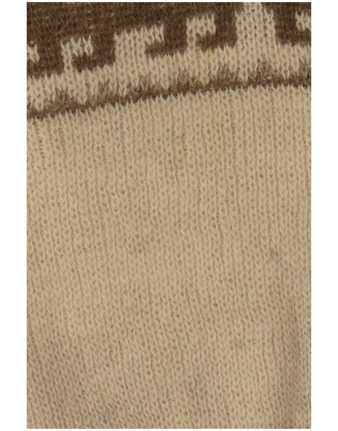 Canottiera vintage da donna IT 40 piccola lana Fair Isle beige
