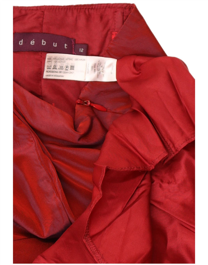 Abito maxi senza spalline da donna Debut UK 12 Viscosa rossa media