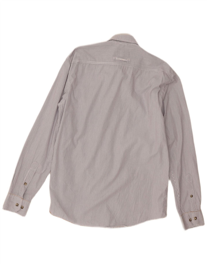 Camicia da uomo dalla vestibilità regolare Camel Active in cotone gessato bianco medio