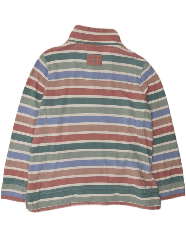 Felpa con collo con zip da donna Fat Face Maglione UK 22 3XL a righe multicolore