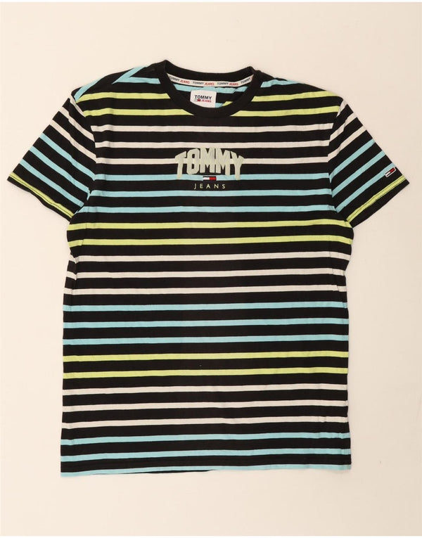 T-shirt grafica da uomo Tommy Hilfiger Top in cotone a righe multicolore medio