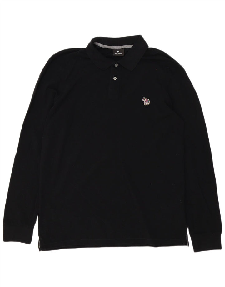 Polo a maniche lunghe da uomo Paul Smith nera media