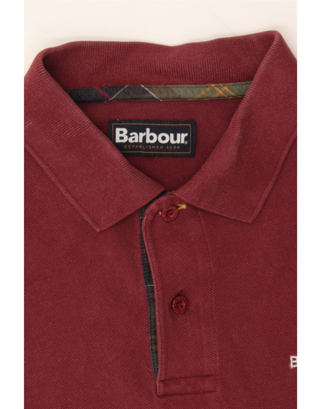 BARBOUR Mens Polo Shirt Medium Burgundy Cotton Vintage Barbour and Second-Hand Barbour from Messina Hembry 