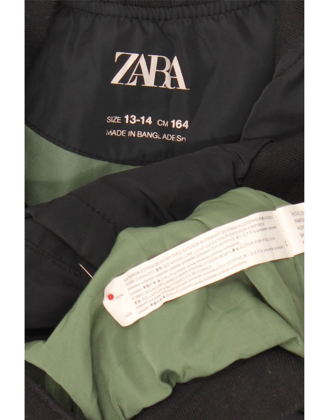 Giubbotto bomber da bambino Zara 13-14 anni in poliestere nero