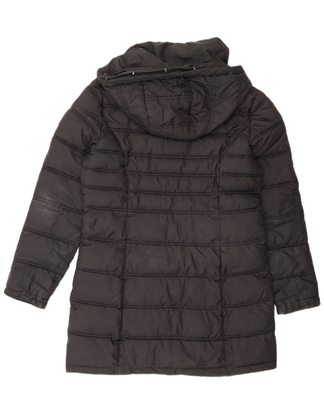 Cappotto imbottito con cappuccio da donna Superdry UK 12 medio poliestere nero