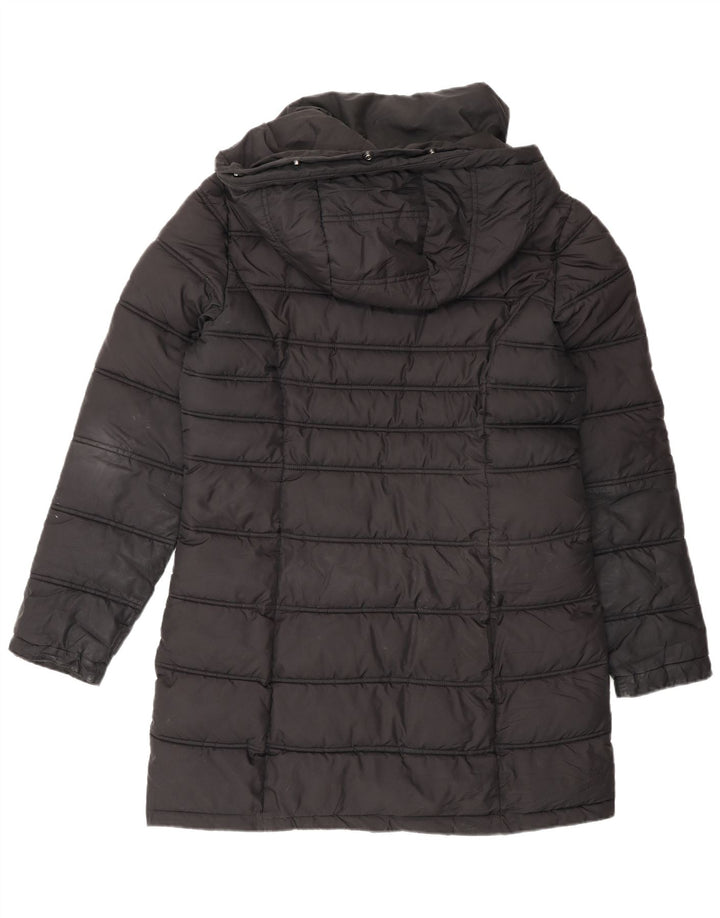Cappotto imbottito con cappuccio da donna Superdry UK 12 medio poliestere nero
