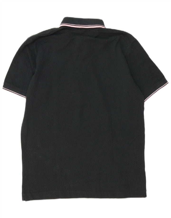 Polo Kappa Uomo Cotone Rigato Medio Nero