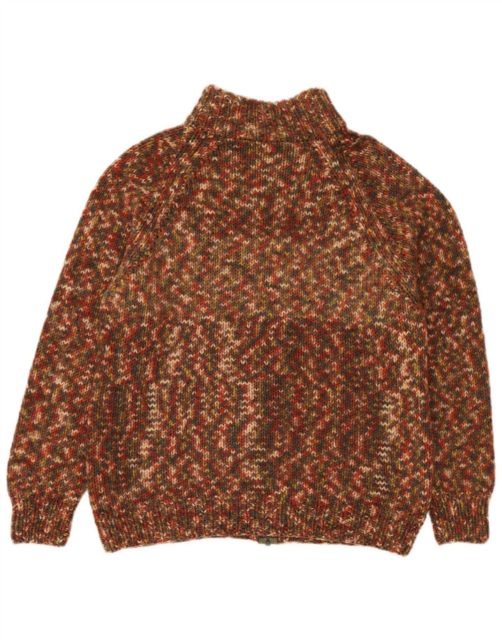 Maglione cardigan vintage da uomo medio multicolore chiazzato