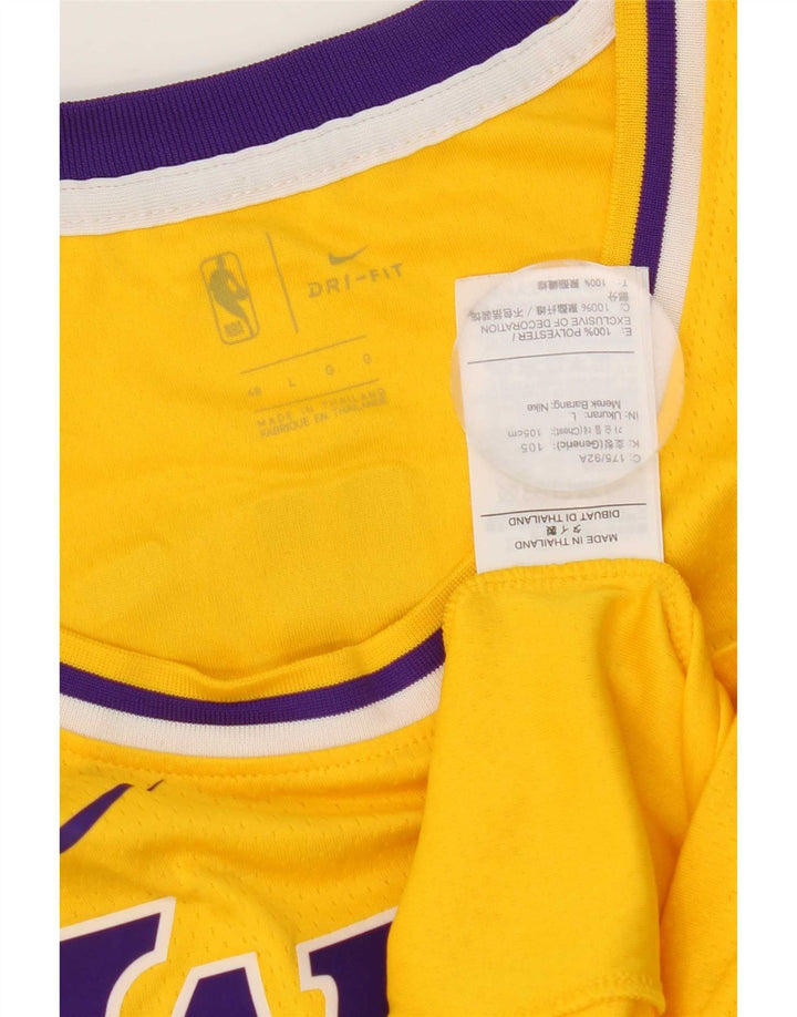 Canotta grafica Nike Lakers da uomo, grande, in poliestere giallo