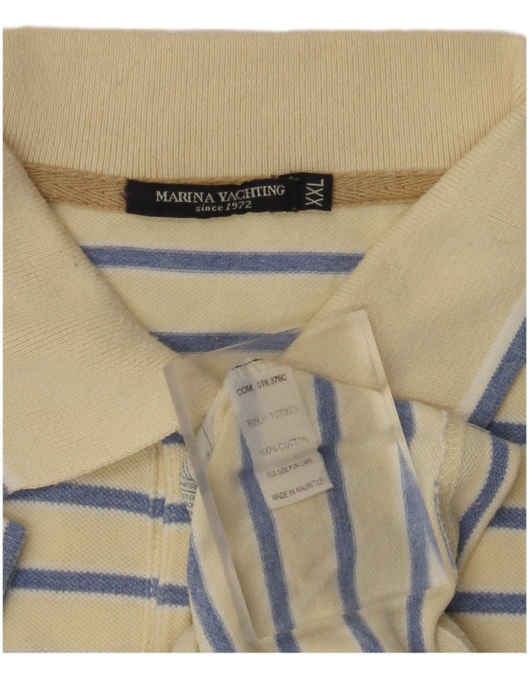 Polo da uomo Marina Yachting 2XL Cotone a righe beige