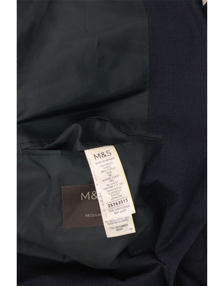 Giacca blazer a 2 bottoni Marks & Spencer da uomo UK 46 XL poliestere blu navy