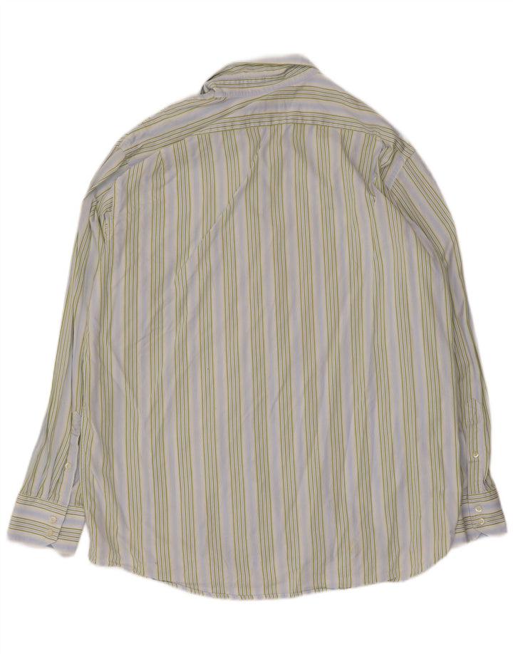 Camicia da uomo Lacoste taglia 44 XL cotone a righe blu