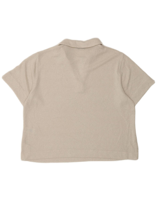 Polo da donna Marks & Spencer UK 16 grande poliestere bianco sporco