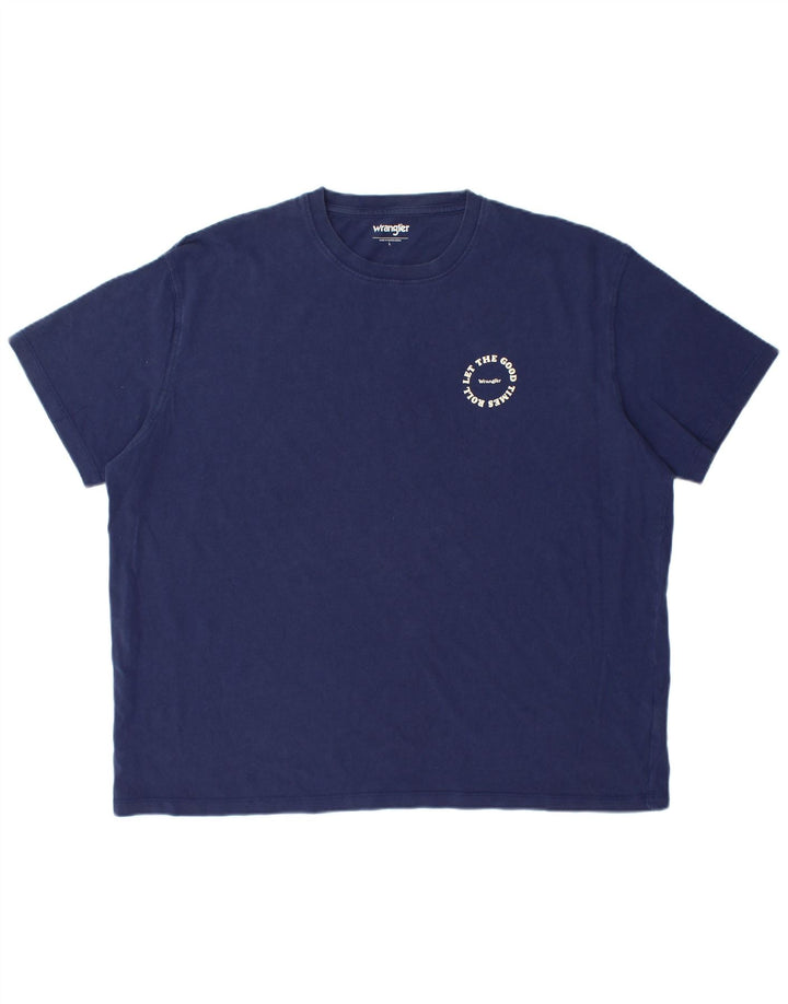 T-shirt da uomo WRANGLER Top grande in cotone blu navy