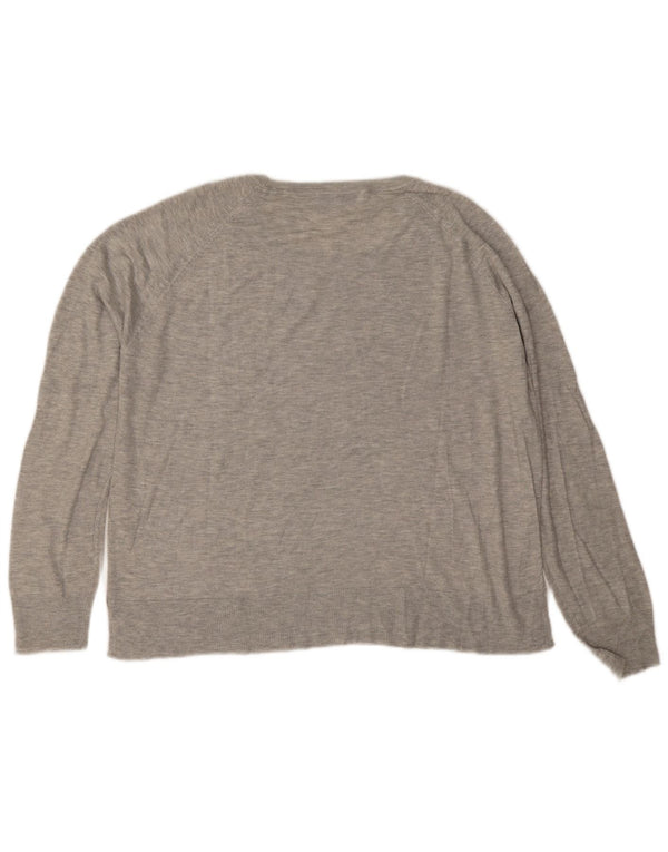 Maglione maglione con scollo a barca da donna Zara UK 18 XL viscosa grigia